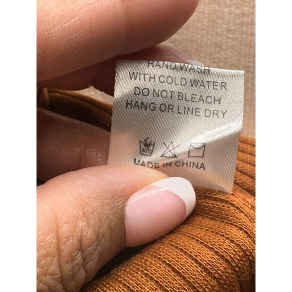 Grace & Emma Lace Sleeve Top L Rust Brown Knit Blouse Fall Casual Romantic NWT - Picture 5 of 9